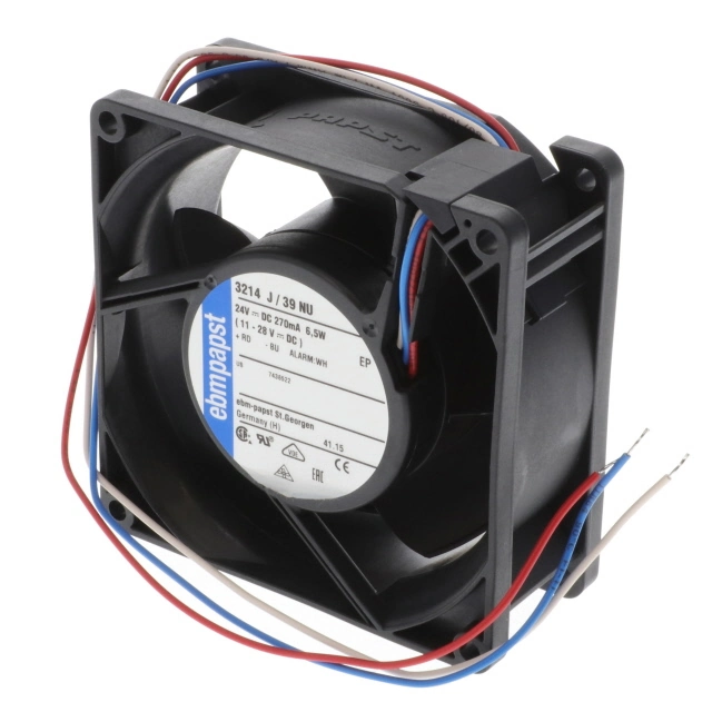 3214J/39NU ebm-papst 24VDC 92x92x38mm Axial Fan 3214J/39NU ebm-papst 24VDC 92x92x38mm Axial Fan