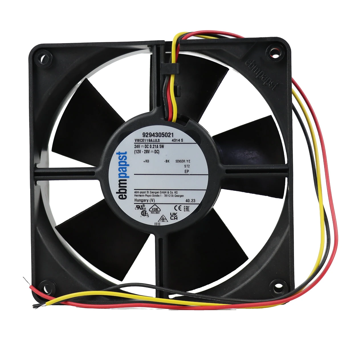 4314S ebm-papst 24VDC 119x119x32mm DC Axial Fan