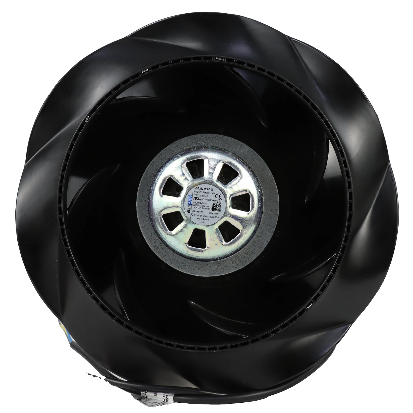 R3G250-RE07-07 ebm-papst 230V 250mm EC Centrifugal Fan R3G250-RE07-07 ebm-papst 230V 250mm EC Centrifugal Fan